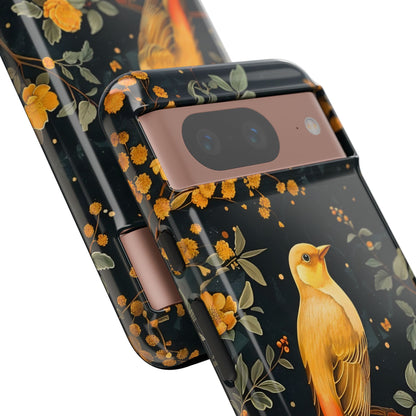 Floral Phone Case, Tough Cases with Bird Design, Nature Lover Gift, Stylish Protection, Birthday Present, Floral Phone Cover