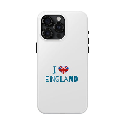 I Love England Tough Phone Cases | Travel Gifts, British Pride Accessories, Unique Phone Covers, Cute Holiday Gift, England Souvenirs