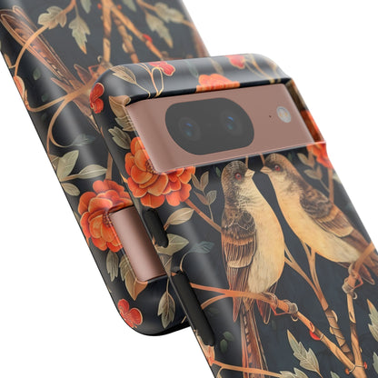 Floral Phone Case – Tough Cases with Bird Design, Unique Gift for Nature Lovers, Stylish Tech Accessory, Phone Cover, Artistic Case
