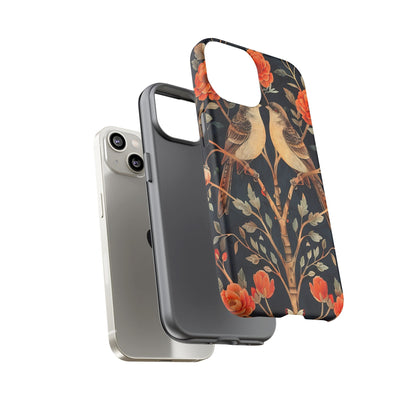 Floral Phone Case – Tough Cases with Bird Design, Unique Gift for Nature Lovers, Stylish Tech Accessory, Phone Cover, Artistic Case