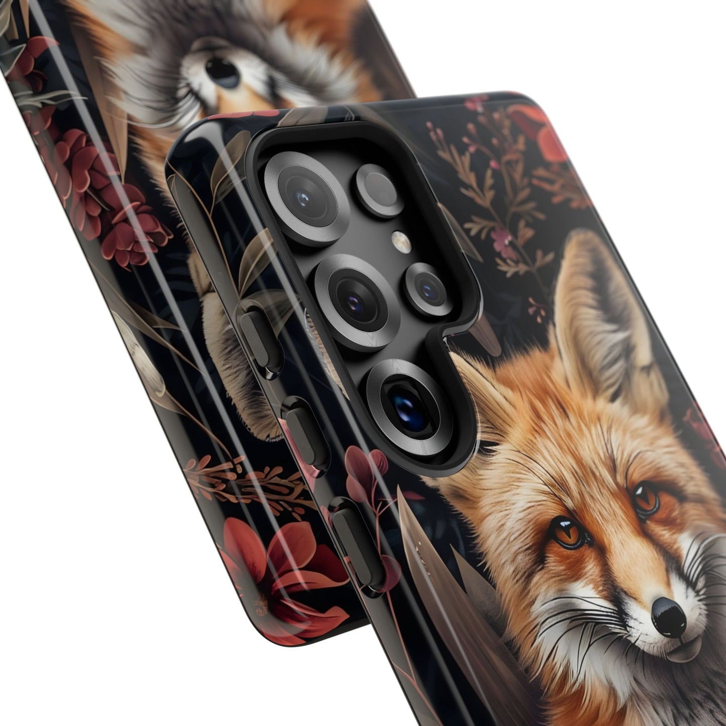 Fox Floral Phone Case, Tough Cases for Animal Lovers, Nature Themed Gift, Cute Phone Cover, Wild Fox Protector