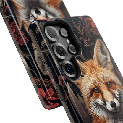 Fox Floral Phone Case, Tough Cases for Animal Lovers, Nature Themed Gift, Cute Phone Cover, Wild Fox Protector