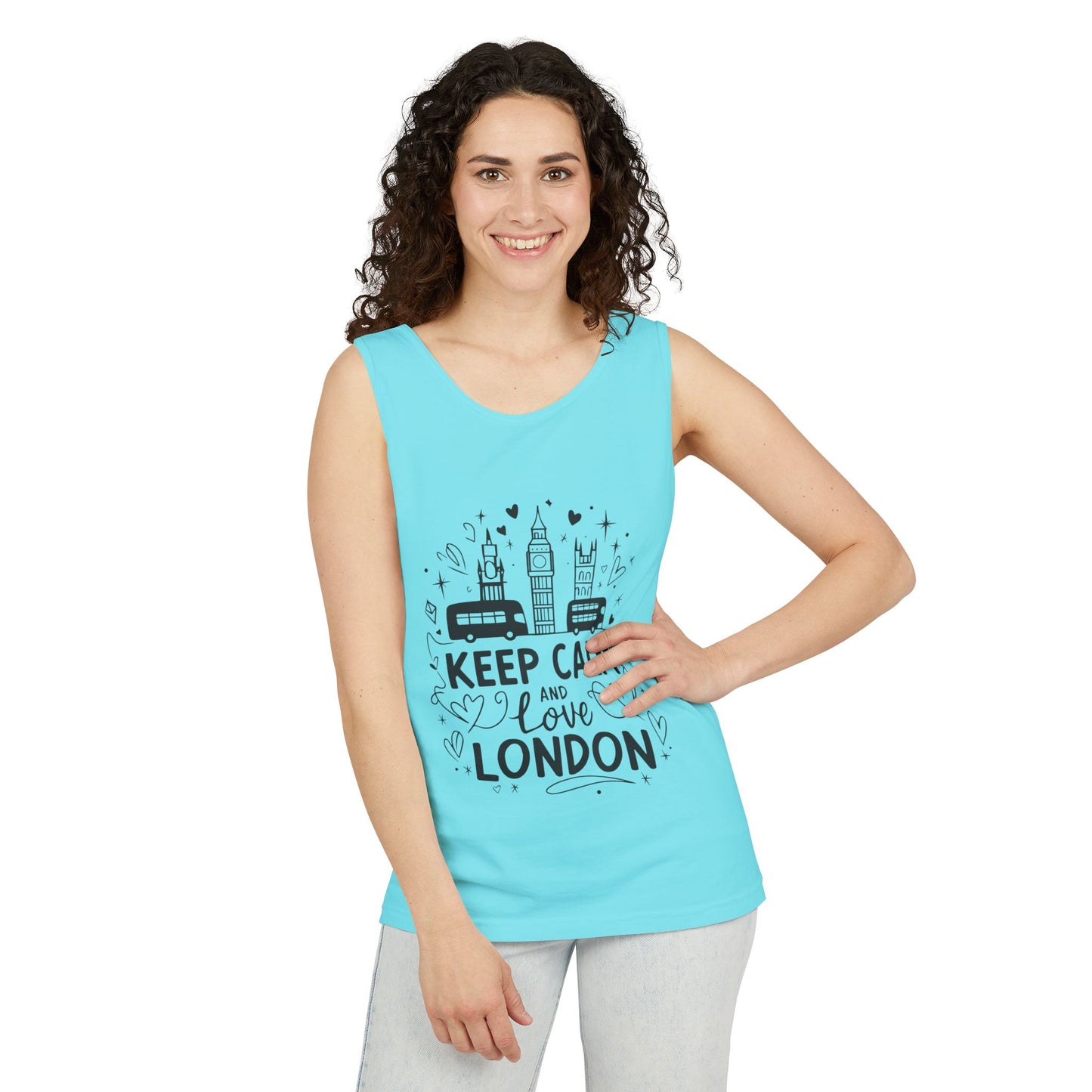 Unisex Garment-Dyed Tank Top - Keep Calm And Love London