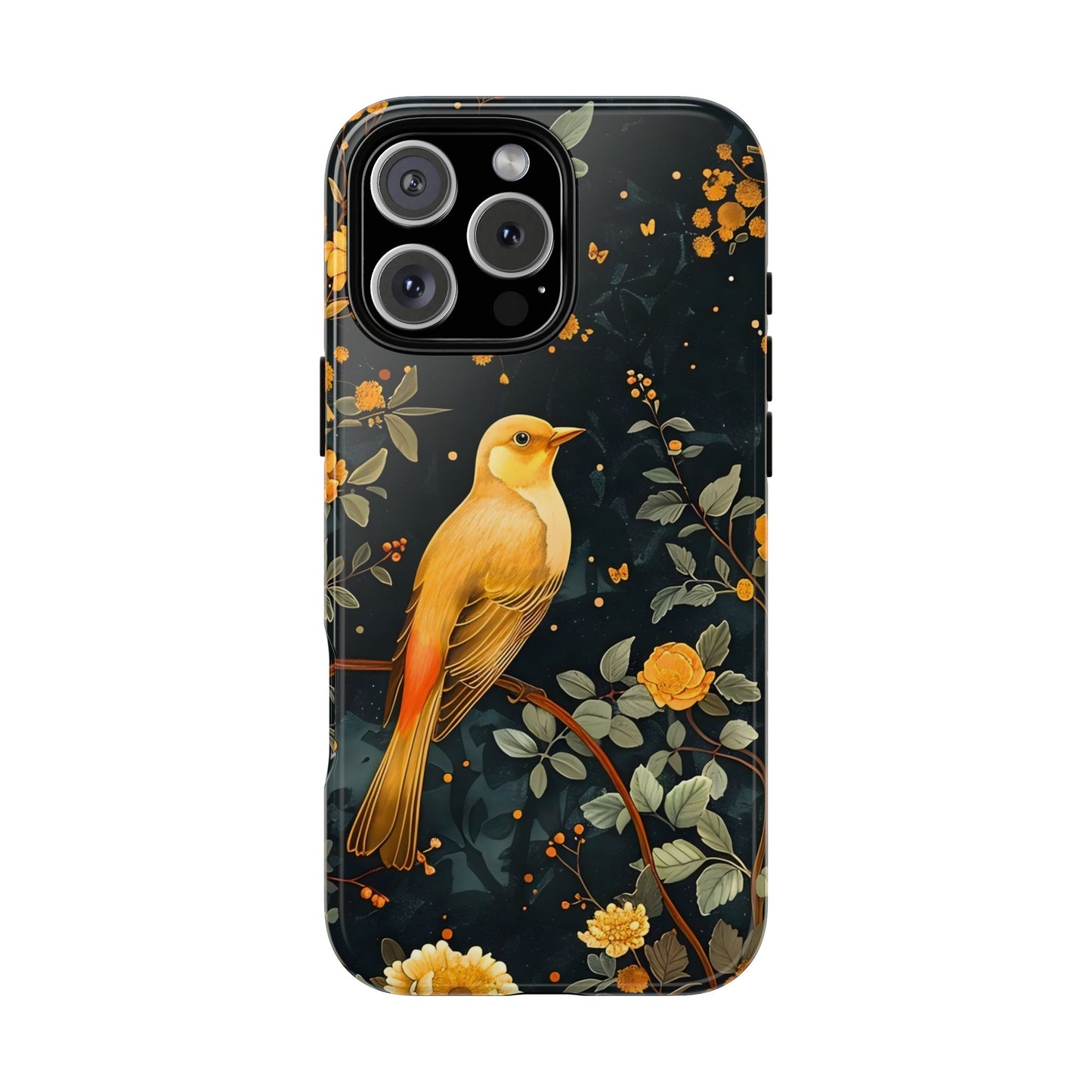 Floral Phone Case, Tough Cases with Bird Design, Nature Lover Gift, Stylish Protection, Birthday Present, Floral Phone Cover