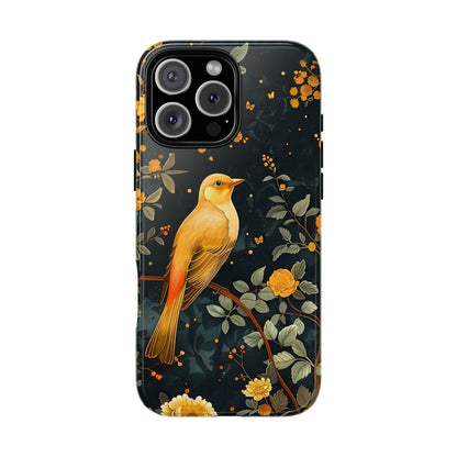 Floral Phone Case, Tough Cases with Bird Design, Nature Lover Gift, Stylish Protection, Birthday Present, Floral Phone Cover