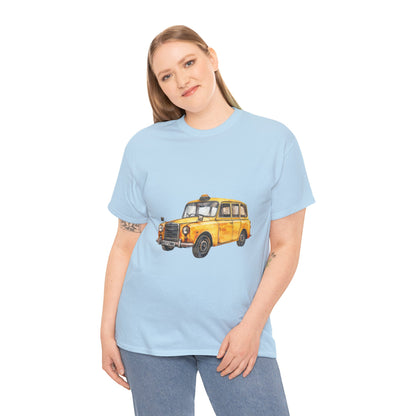 Unisex Heavy Cotton Tee - British Vintage Car - Classic Elegance and Timeless Style