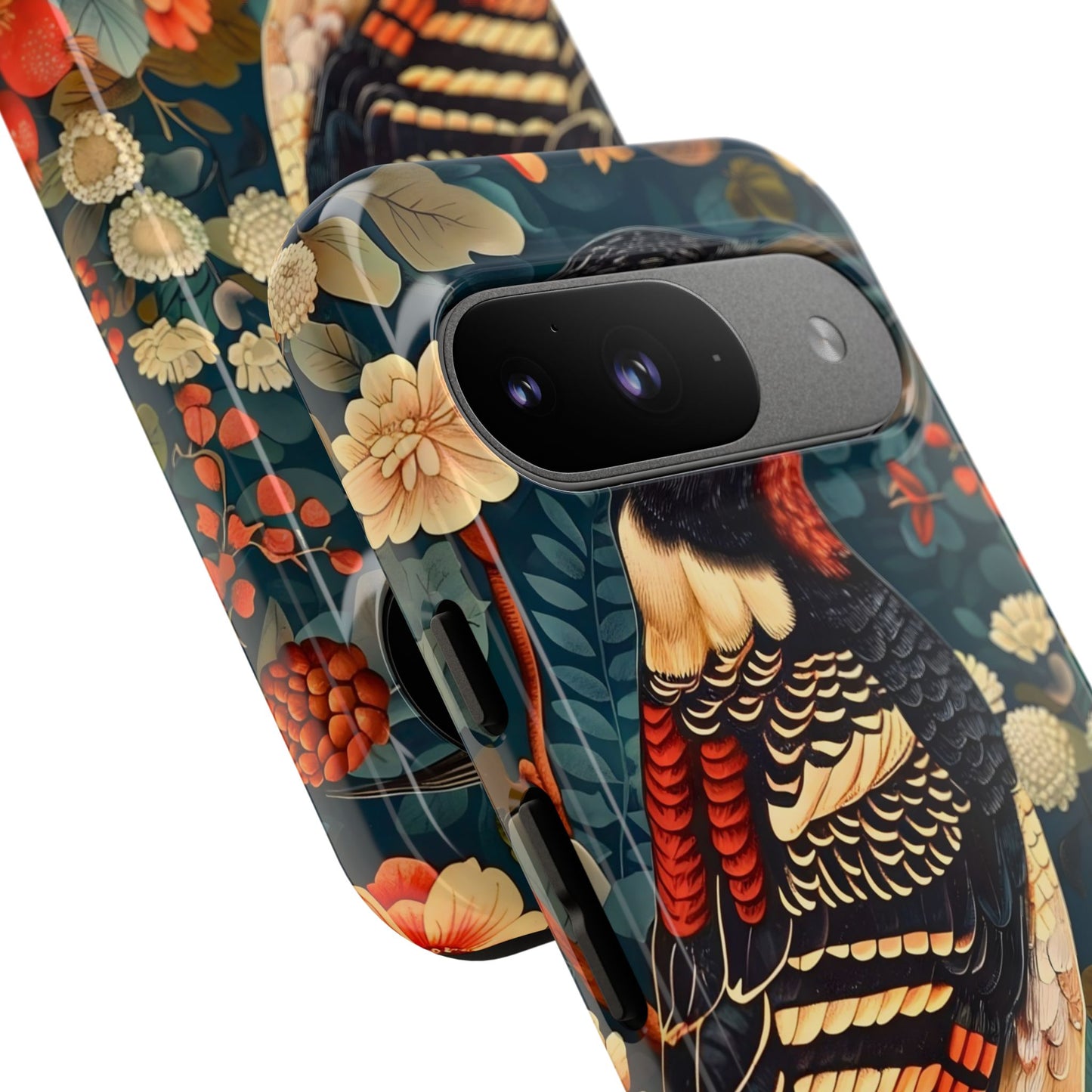 Nature-Inspired Phone Case with Floral Art, Tough Phone Cover, Protective Case, Gift for Nature Lovers, Unique Phone Accessory