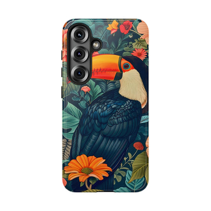 Tropical Toucan Phone Case - Cute Animal Design, Nature Lover Gift, Floral Pattern, Bird Lover Accessory, Summer Vibes