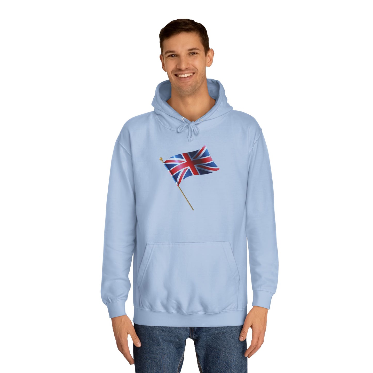 Unisex College Hoodie - Symbolic Union Jack British Flag Design