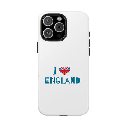 I Love England Tough Phone Cases | Travel Gifts, British Pride Accessories, Unique Phone Covers, Cute Holiday Gift, England Souvenirs