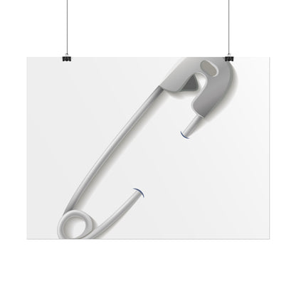 Minimalist Safety Pin Wall Art, Modern Decor, Unique Gift, Home Aesthetic, Art Print, Rolled Poster, Contemporary Interior Design
