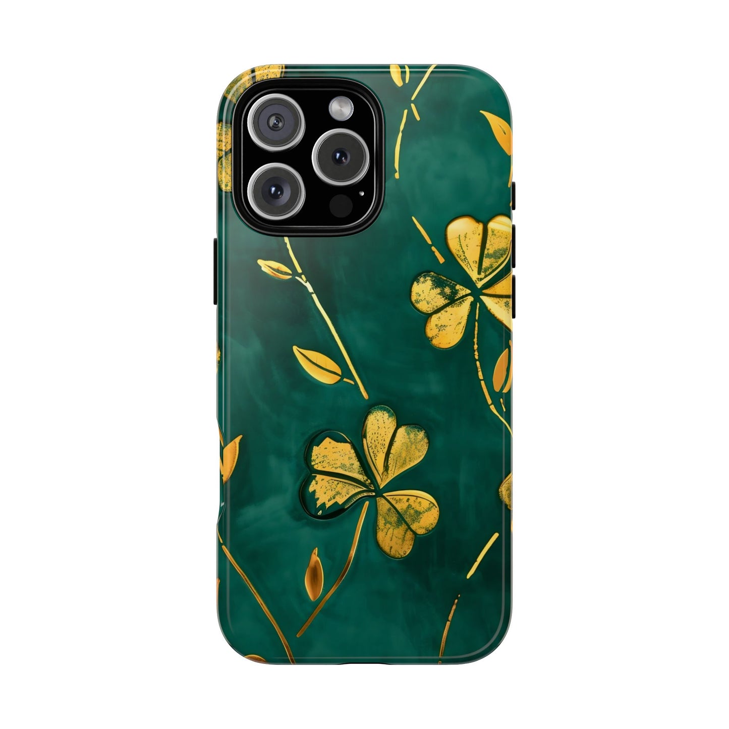Floral Phone Case with Gold Accents, Tough Phone Cover, Stylish Phone Protector, Unique Gift for Her, Nature Lover Accessory