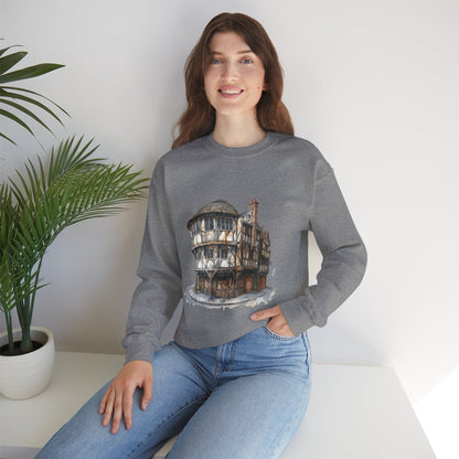 Unisex Heavy Blend™ Crewneck Sweatshirt - Home Away from Home - British Pub Atmosphere
