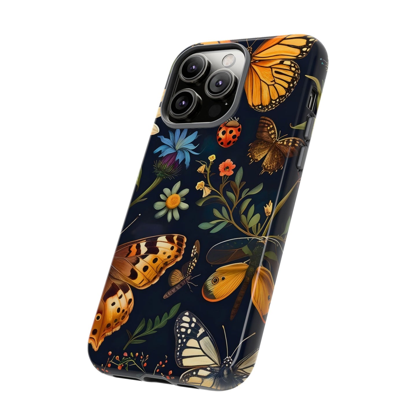 Nature-Inspired Phone Case | Floral Butterfly Design, Tough Phone Cover, Gift for Nature Lovers, Cute Butterfly Case, Home Decor