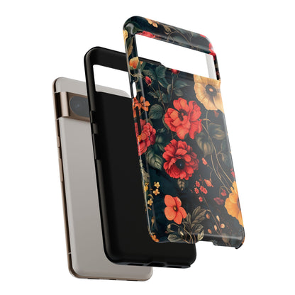 Floral Phone Case, Tough Cases, Flower Motif, Protective Cover, Gift for Her, Floral Design, Spring Accessory