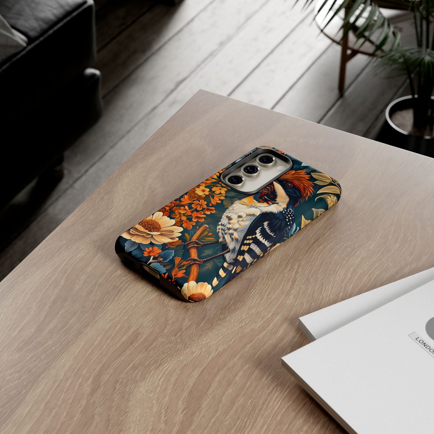 Tough Cases: Floral Bird Phone Case, Vintage Style Cover, Nature Lover Gift, Botanical Design, Spring Inspire Fashion