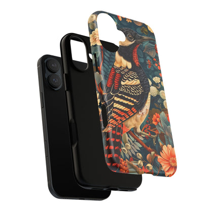 Nature-Inspired Phone Case with Floral Art, Tough Phone Cover, Protective Case, Gift for Nature Lovers, Unique Phone Accessory