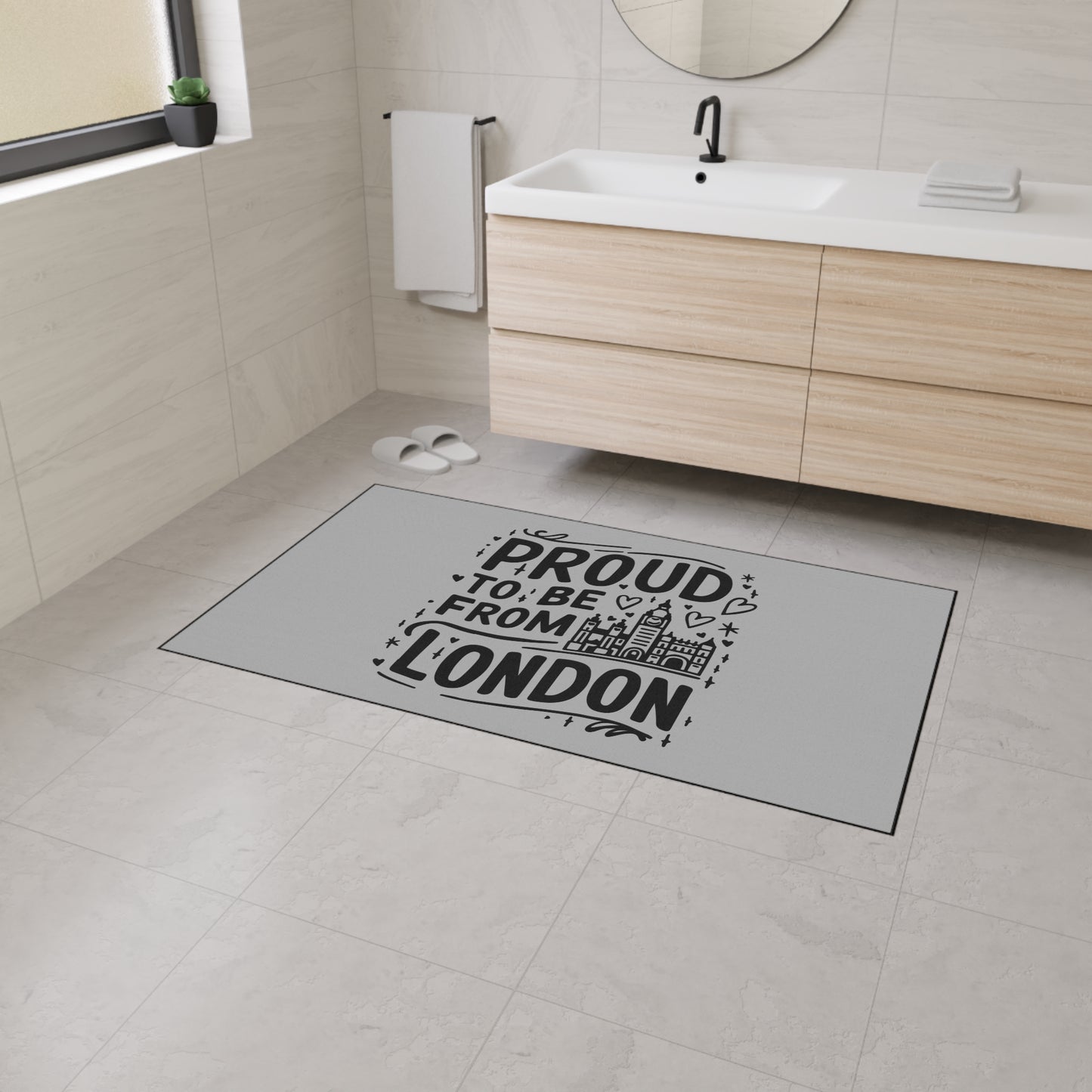 Proud London Floor Mat, Home Decor, Entryway Mat, Gifts for London Lovers, UK Pride, Personalized Floor Rug