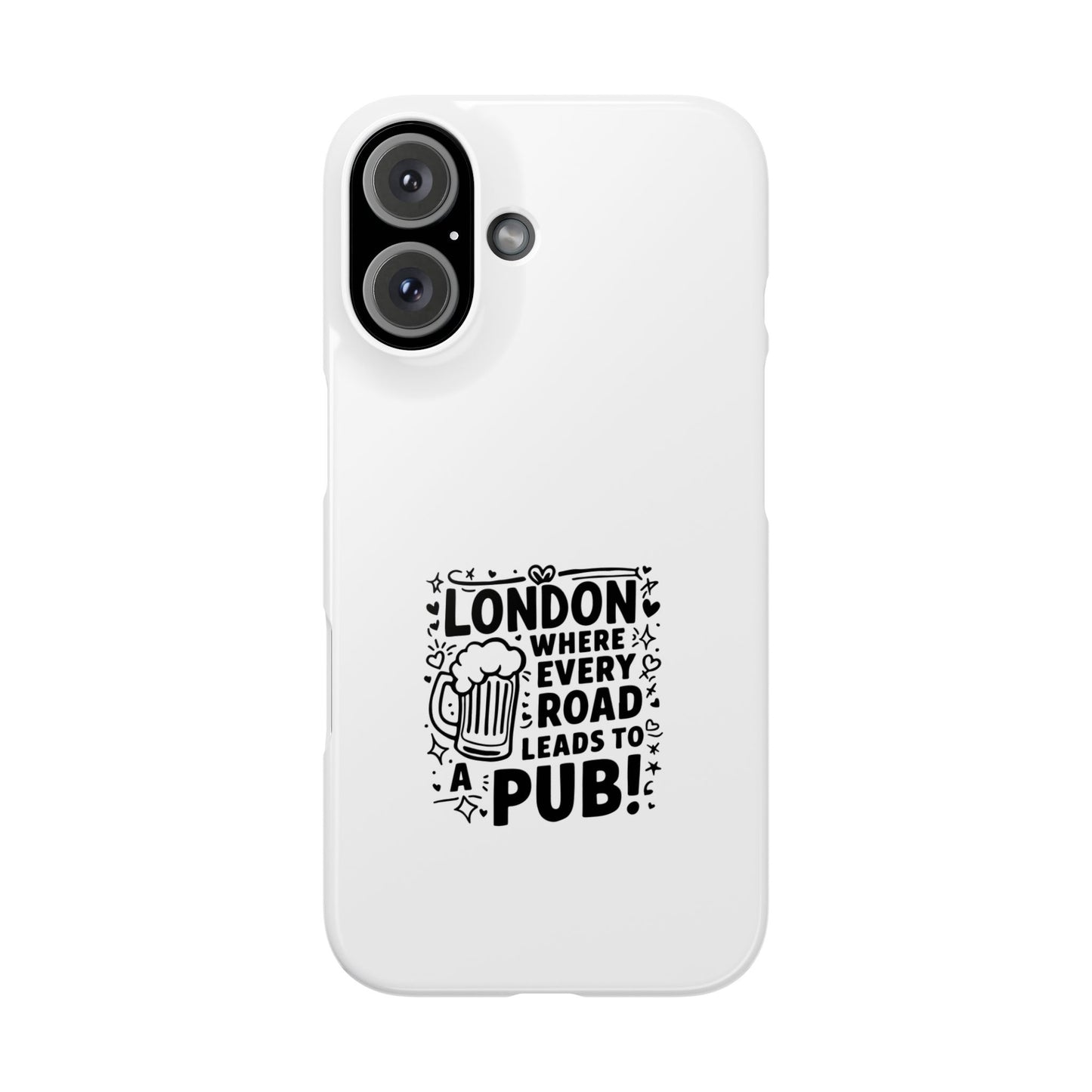 London Pub Slim Phone Case, Beer Lover Gift, Travel Accessory, Urban Style, Fun Design, Unique Phone Cover