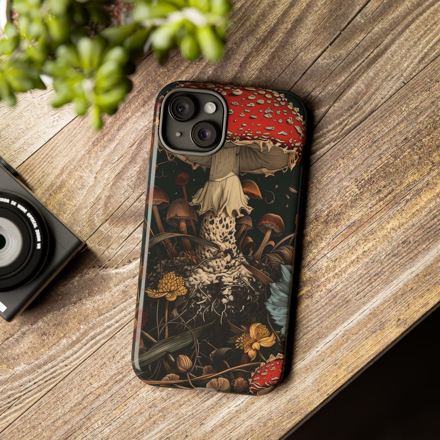 Mushroom Phone Case, Tough iPhone Cover, Nature Lover Gift, Unique Cell Phone Accessory, Fungi Art Design, Eco-Friendly Protection