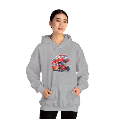 Unisex Heavy Blend™ Hooded Sweatshirt - The Heart of London - Iconic Double-Decker Buses