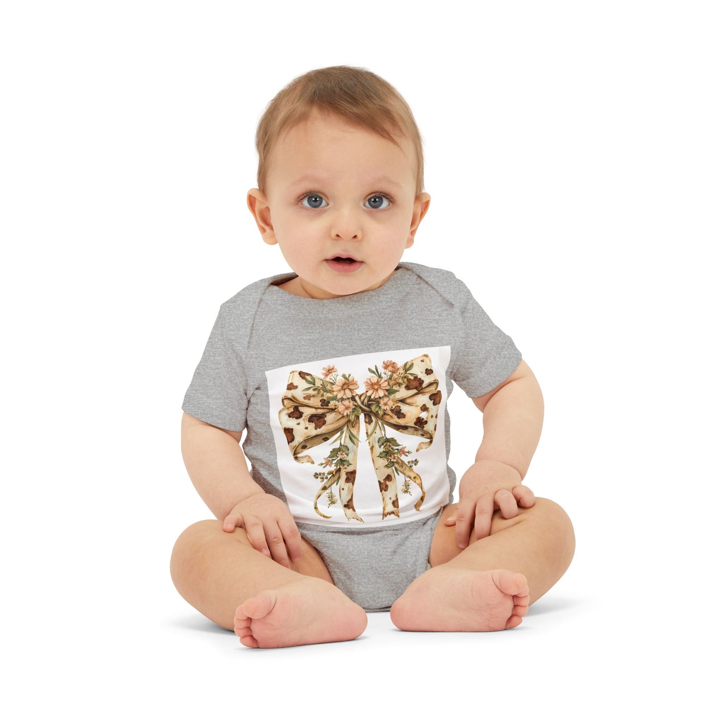 Floral Bow Infant Jersey One Piece - Adorable Baby Bodysuit for Celebrations