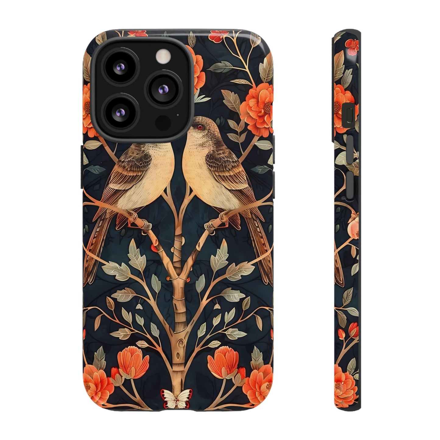 Floral Phone Case – Tough Cases with Bird Design, Unique Gift for Nature Lovers, Stylish Tech Accessory, Phone Cover, Artistic Case