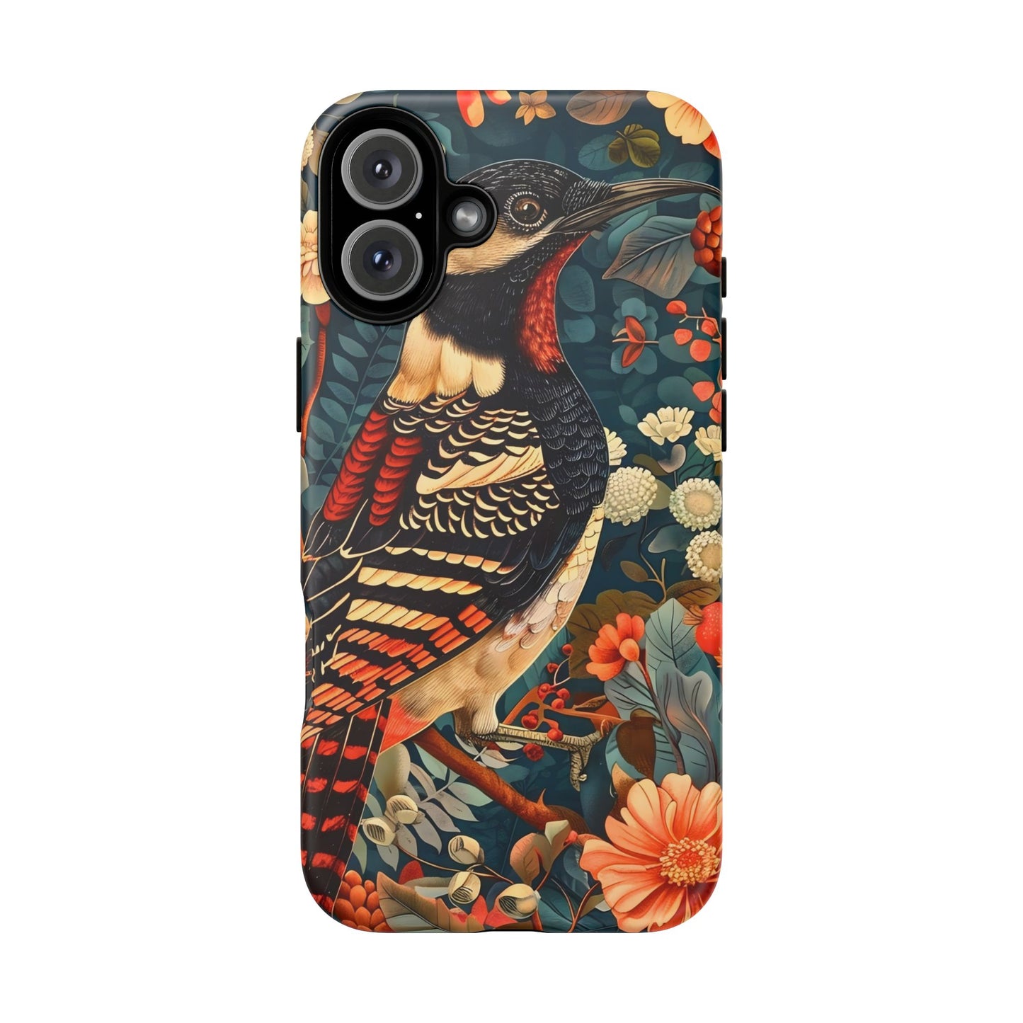Nature-Inspired Phone Case with Floral Art, Tough Phone Cover, Protective Case, Gift for Nature Lovers, Unique Phone Accessory