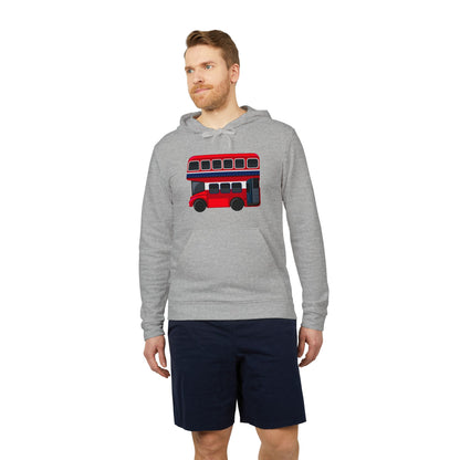adidas Unisex Fleece Hoodie - London’s Red Icon - The Classic Double-Decker Bus