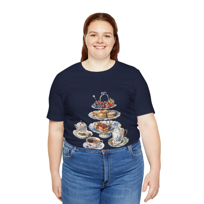Unisex Jersey Short Sleeve Tee - Savoring Britain - A Journey Through British Cuisine
