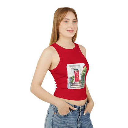 Women's Micro Rib Racer Tank Top - Embracing Classic British Charm and Style