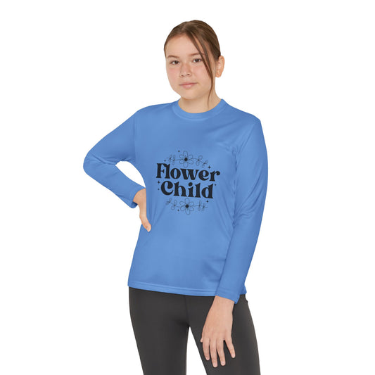 Youth Long Sleeve Tee - Flower Child Design for Free Spirits