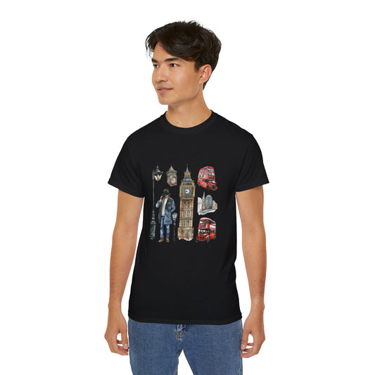 Unisex Ultra Cotton Tee Breathable - Vintage England Icons