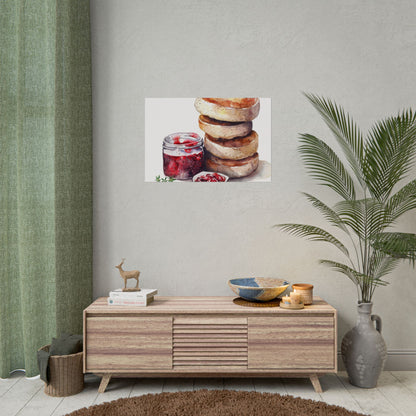 Breakfast Bagel Art Print, Foodie Decor, Kitchen Wall Art, Rolled Poster, Unique Food Gift, Home Cooking Decor