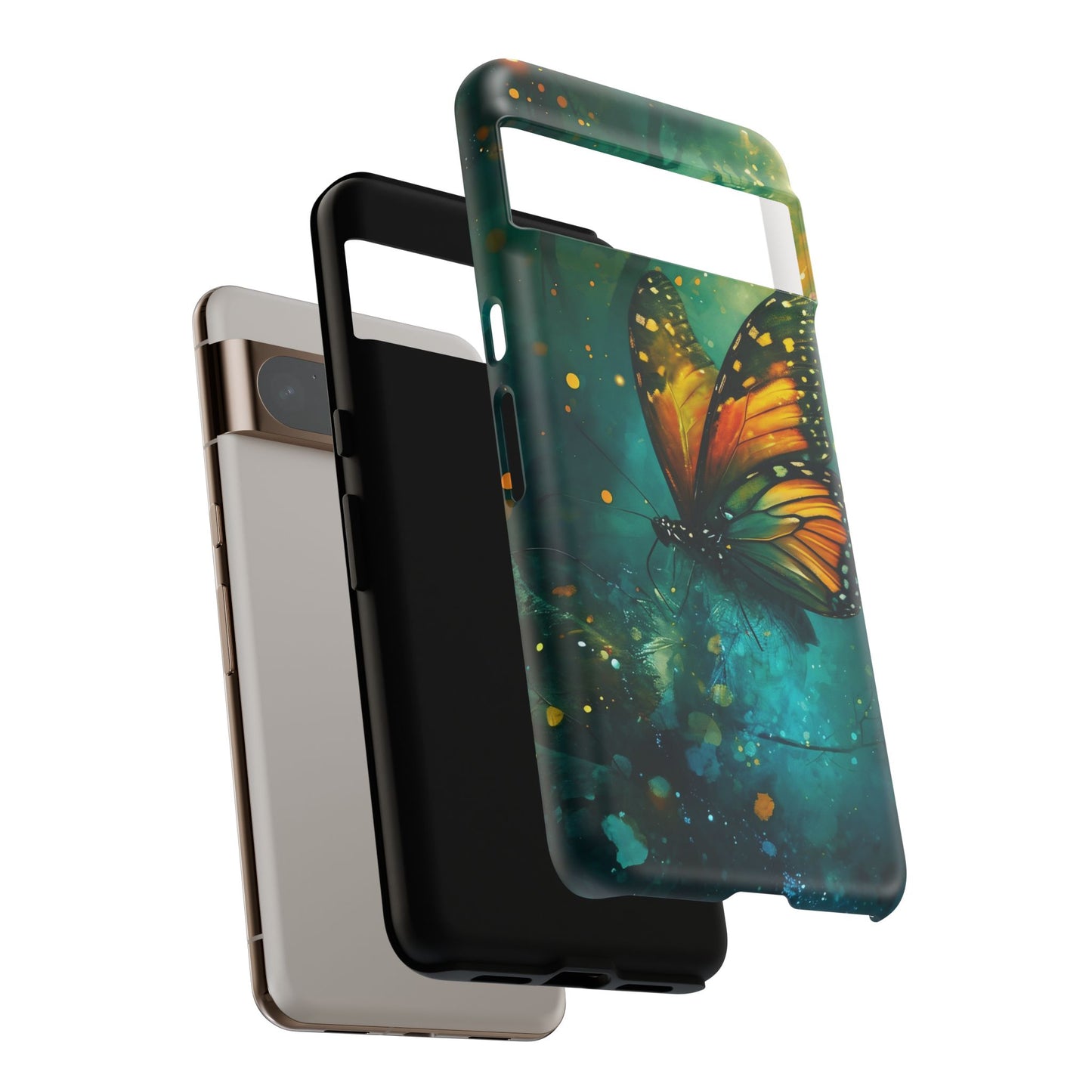 Colorful Butterfly Phone Case, Tough Cases for iPhone and Samsung, Cute Tech Accessories, Nature Lovers Gift, Vibrant Floral Design