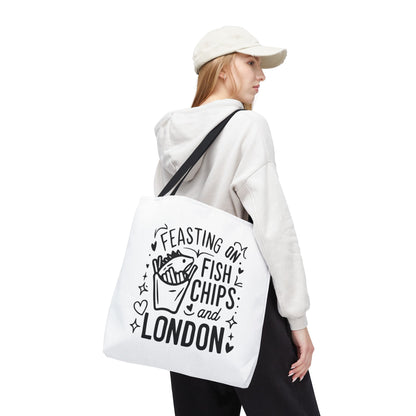 Fish & Chips London Tote Bag, Funny Tote, Gift for Food Lovers, Eco-Friendly Bag, Perfect for Travel & Grocery