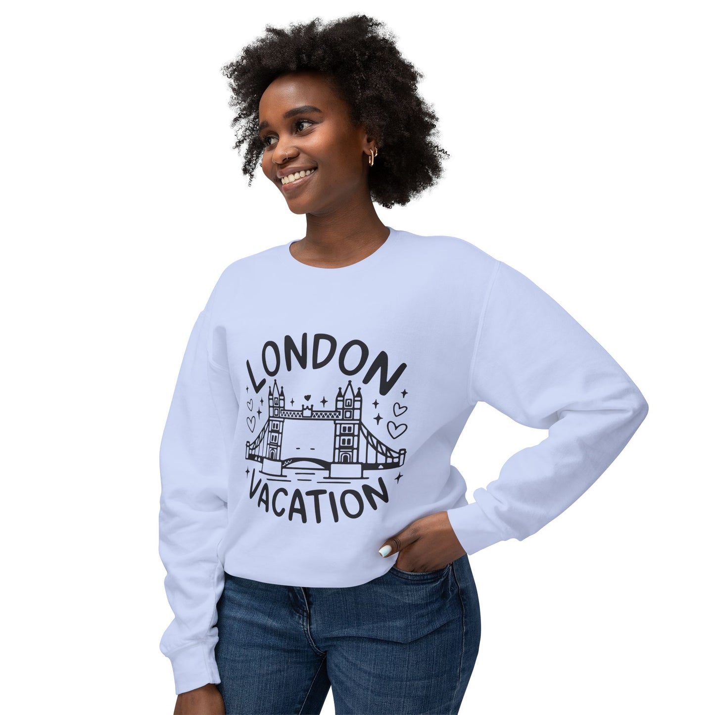 Unisex Lightweight Crewneck Sweatshirt - London's Relaxing Vacation