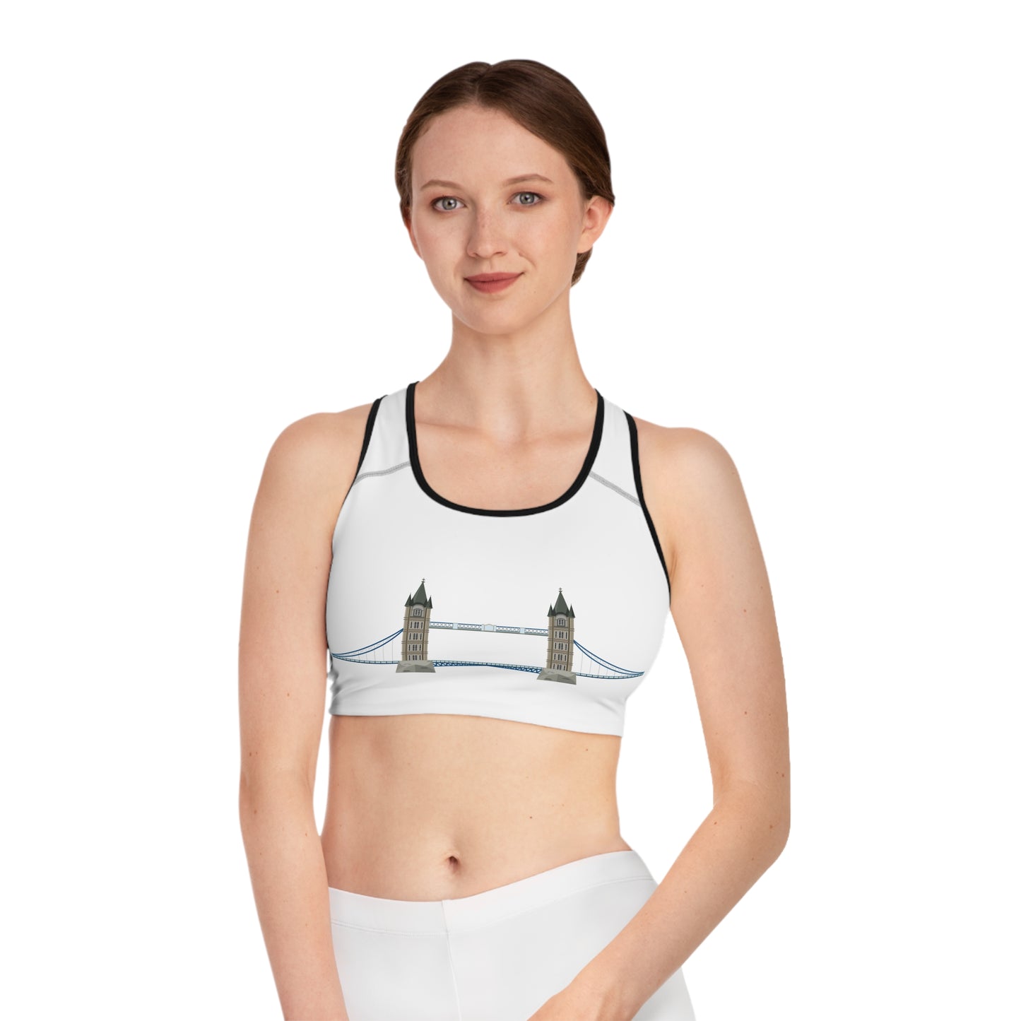 Sports Bra - Stylish Athletic Top for Active Lifestyle - London Bridge - Iconic London Landmark Illustration