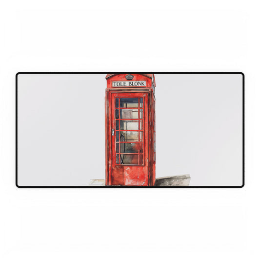 Vibrant Desk Mats: Cozy Workspace Essentials for Home or Office, Red Telephone Booth Design, Perfect for Holidays, Gifts, & Creative Spaces