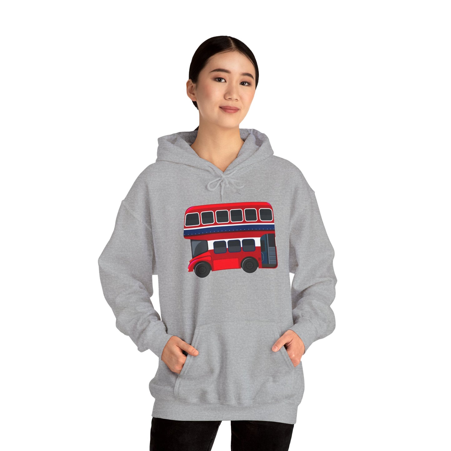 Unisex Heavy Blend™ Hooded Sweatshirt - All Aboard! - The London Double-Decker Bus