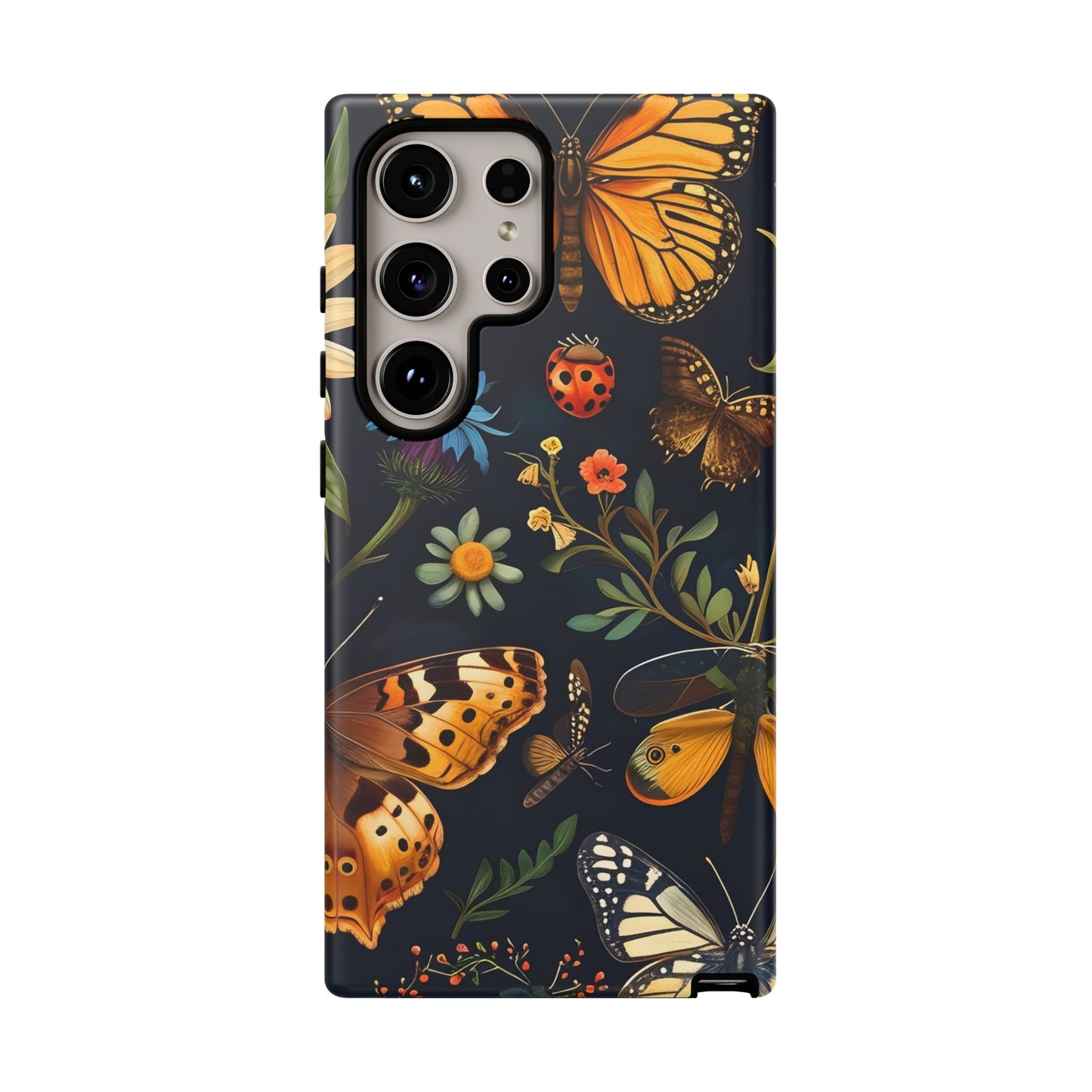 Nature-Inspired Phone Case | Floral Butterfly Design, Tough Phone Cover, Gift for Nature Lovers, Cute Butterfly Case, Home Decor
