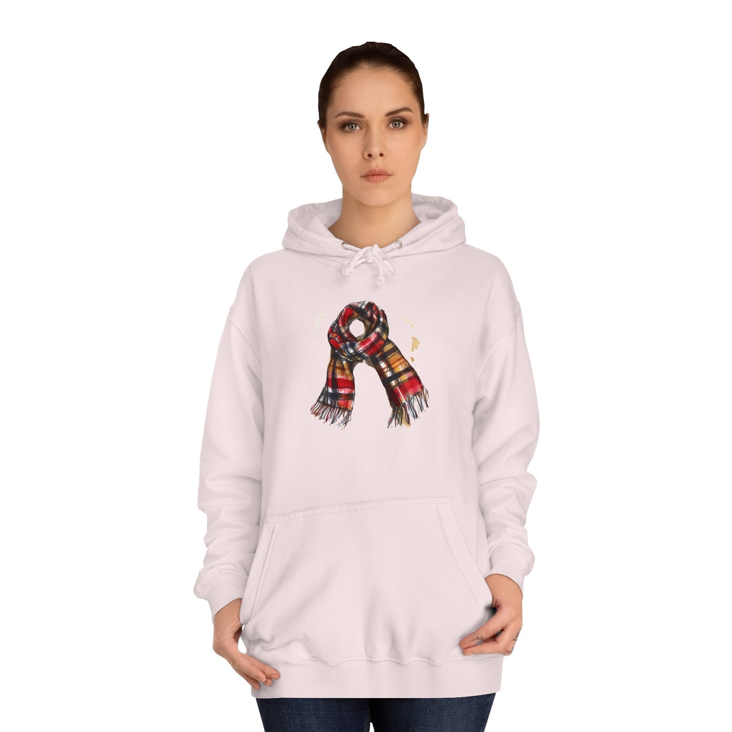 Unisex College Hoodie - Plaid British Scarf - Timeless Style and Classic Elegance