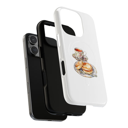Tough Magnetic Phone Case with Tea and Biscuit Design, Cute Phone Cover, Gift for Tea Lovers, Phone Accessory, Holiday Gift