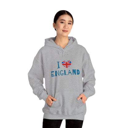 Unisex Heavy Blend™ Hooded Sweatshirt - I Love England - Union Jack Heart Design