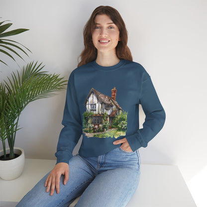 Unisex Heavy Blend™ Crewneck Sweatshirt - Streets of England - Iconic British Houses