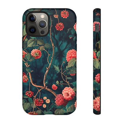 Floral Tough Phone Case with Vibrant Berry Design, Protective iPhone Skin, Gift for Nature Lovers, Elegant Tech Accessory, Unique Gift Idea
