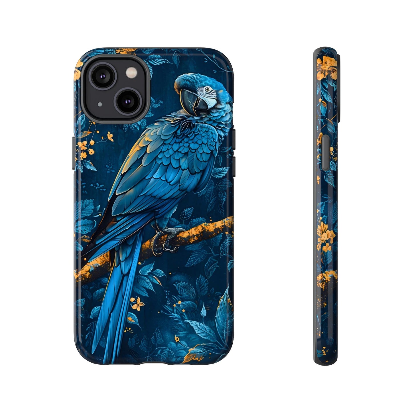 Tough Cases - Vibrant Blue Parrot Phone Case, Tropical Bird Phone Cover, Nature Lover Gift, Eco-Friendly Accessories, Unique Wildlife Decor