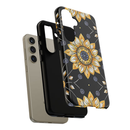 Floral Phone Case with Mandala Design, Tough Cases for iPhone & Samsung, Boho Style, Gift for Her, Unique Accessories