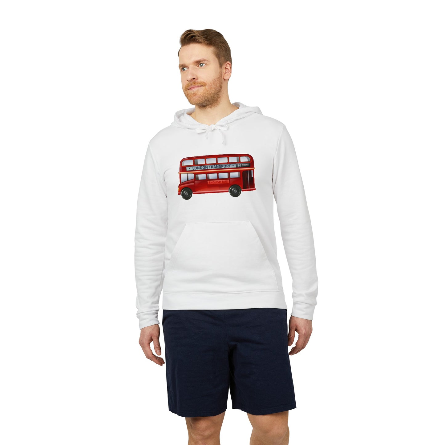 adidas Unisex Fleece Hoodie - Rolling London - The Iconic Double-Decker