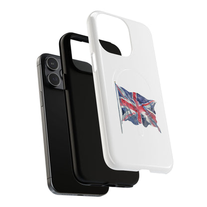 UK Flag Tough Magnetic Phone Case, Durable Phone Cover, Custom MagSafe Compatible, Gifts for Travelers, British Flag Mac Case